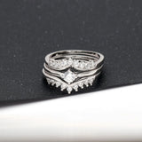 3 Piece Ring Set Flower Crystal Bohemian Midi Finger Jewelry