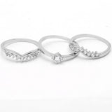 3 Piece Ring Set Flower Crystal Bohemian Midi Finger Jewelry