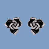 925 Silver Flower Pendant Earrings Enamel Women's Jewelry