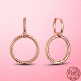 925 Silver Hoop Earrings For Women Fit Charm Pendant Fine Jewelry