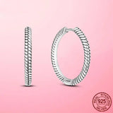 925 Silver Hoop Earrings For Women Fit Charm Pendant Fine Jewelry