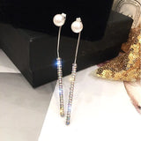 Austrian Crystal Pearl Pendant Earrings