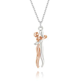 Affectionate Hug Necklace Couples Anniversary Gift Punk Street Style Pendant