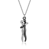 Affectionate Hug Necklace Couples Anniversary Gift Punk Street Style Pendant