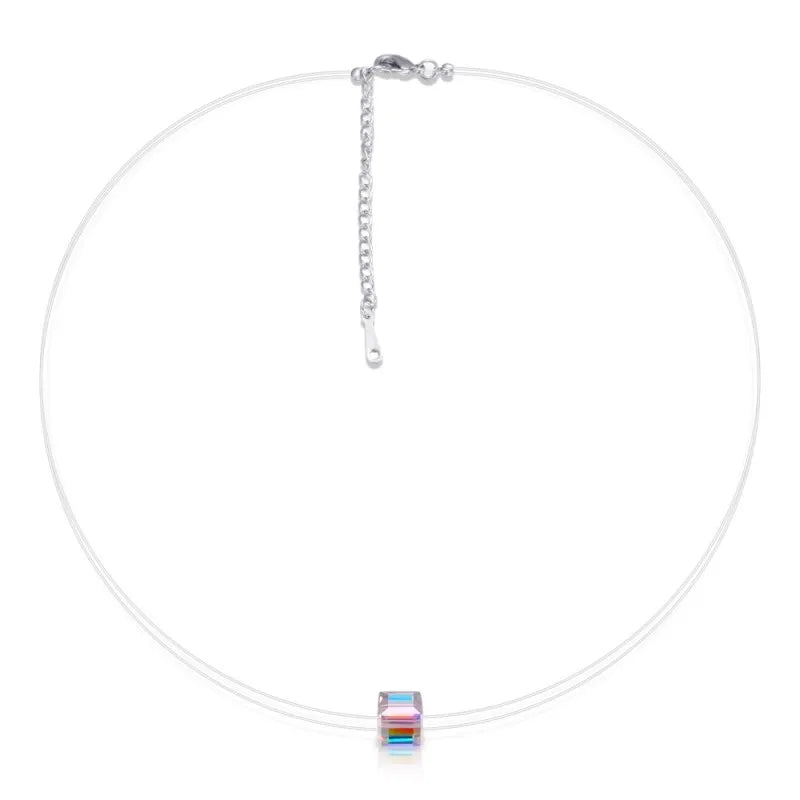 Crystal Fishing Line Necklace Austrian Jewelry for Party