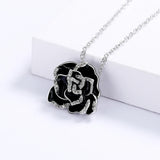 Enamel Flower Pendant 925 Silver Necklace for Women