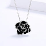 Enamel Flower Pendant 925 Silver Necklace for Women