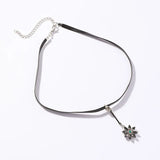 Austrian Crystal Flower Pendant Necklace for Women