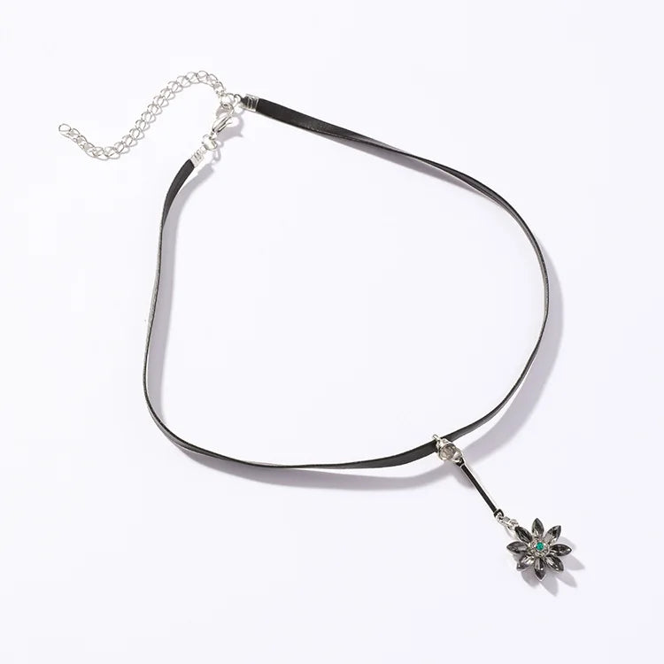 Austrian Crystal Flower Pendant Necklace for Women