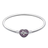 925 Sterling Silver Snake Chain Disc Bracelet Crown Charm DIY Jewelry