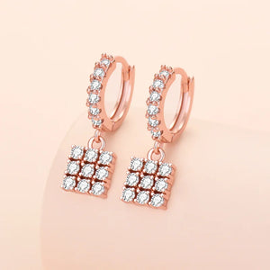 S925 Silver Zircon Drop Earrings Wedding Jewelry