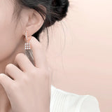 S925 Silver Zircon Drop Earrings Wedding Jewelry