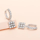 S925 Silver Zircon Drop Earrings Wedding Jewelry