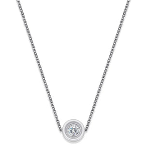 Crystal Ceramic Necklace with Zircon Pendant