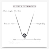 Crystal Ceramic Necklace with Zircon Pendant