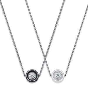 Crystal Ceramic Necklace with Zircon Pendant