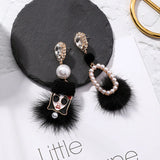 Crystal Austrian Sweet Girl Hair Ball Earrings