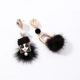 Crystal Austrian Sweet Girl Hair Ball Earrings