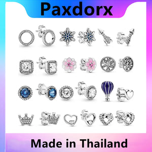 Hot Women Jewelry Fit Pando Charm Accessories Sterling Silver DIY Earrings