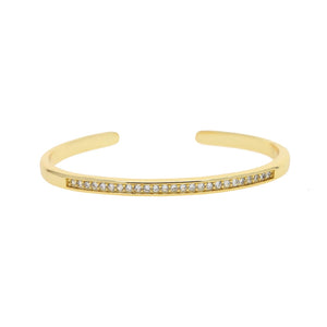 Spring Bezel Rainbow CZ Open Cuff Bracelets Women Jewelry