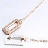 Austrian Crystal Titanium Steel Necklace - Sweet Party Jewelry