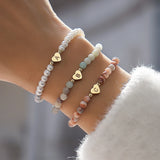 Stainless Steel Heart A-Z Letter Bracelet Women Charm Bracelet Jewelry