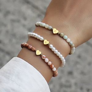 Stainless Steel Heart A-Z Letter Bracelet Women Charm Bracelet Jewelry