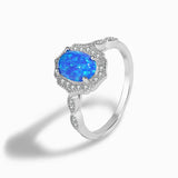 S925 Sterling Silver Opal Oval Ring - Fashionable Women's Ring