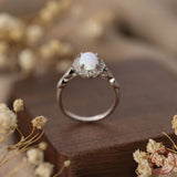 S925 Sterling Silver Opal Oval Ring for Women