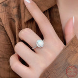 S925 Sterling Silver Opal Oval Ring for Women