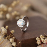 S925 Sterling Silver Opal Oval Ring for Women