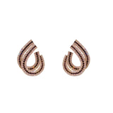 Two Tone Crystal U-Shaped Earrings for Women's Party