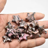 Rhodochrosite Stone Star Charms Pendants for DIY Jewelry Making 50pcs