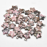 Rhodochrosite Stone Star Charms Pendants for DIY Jewelry Making 50pcs