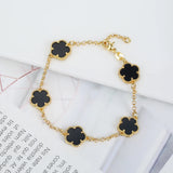 Hot 10 Colors Five Leaf Flower Bracelet Adjustable Sweet Romantic Party Jewelry