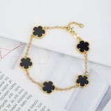 Hot 10 Colors Five Leaf Flower Bracelet Adjustable Sweet Romantic Party Jewelry