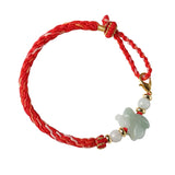 Jade Zodiac S999 Silver Red Rope Lucky Bracelet