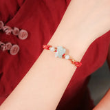 Jade Zodiac S999 Silver Red Rope Lucky Bracelet