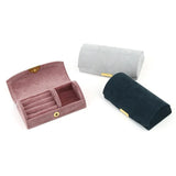 Beaded Velvet Jewelry Box Portable Earring Ring Organizer