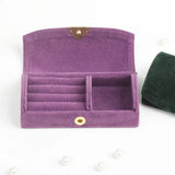 Beaded Velvet Jewelry Box Travel Earring Ring Organizer