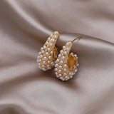Korea 14K Plated Drop Pearl Earrings for Women