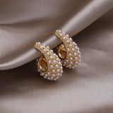 Korea 14K Plated Drop Pearl Earrings for Women