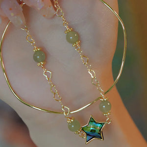 Korean 5-pointed Star Round Bead Love Double Bracelet