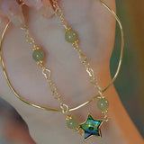 Korean 5-pointed Star Round Bead Love Double Bracelet