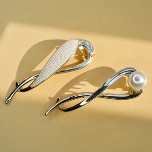Metal Hair Clips Pearls Crystal Hair Twist Clip Hollow Out Hairpin