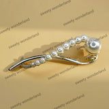 Metal Hair Clips Pearls Crystal Hair Twist Clip Hollow Out Hairpin