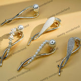 Metal Hair Clips Pearls Crystal Hair Twist Clip Hollow Out Hairpin
