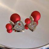 Crystal Heart Earrings - Women's Jewelry