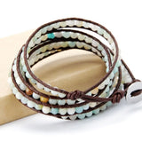 32.5" Long 5 Strands Bracelet Bohemian Leather Wrap Couples Jewelry
