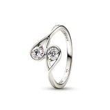 925 Silver Snowflake Droplet Ring For Women's Jewelry